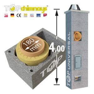 Komin ceramiczny TOP chimneys Ø180 mm 4 m z pojedynczą wentylacją (1W)