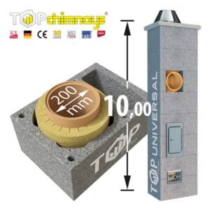 Komin ceramiczny TOP chimneys Ø200 mm 10 m z pojedynczą wentylacją (1W)